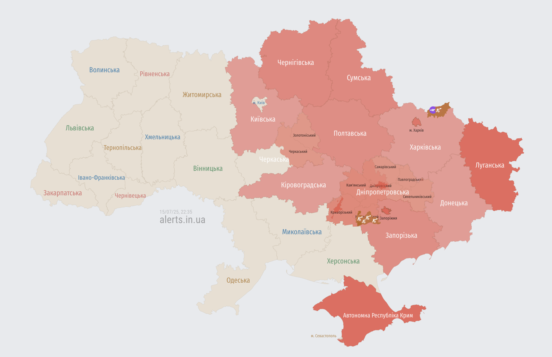 Після двох ночей відносного "затишшя" Росія знову масово запустила "Шахеди": куди летіли дрони. Карта
