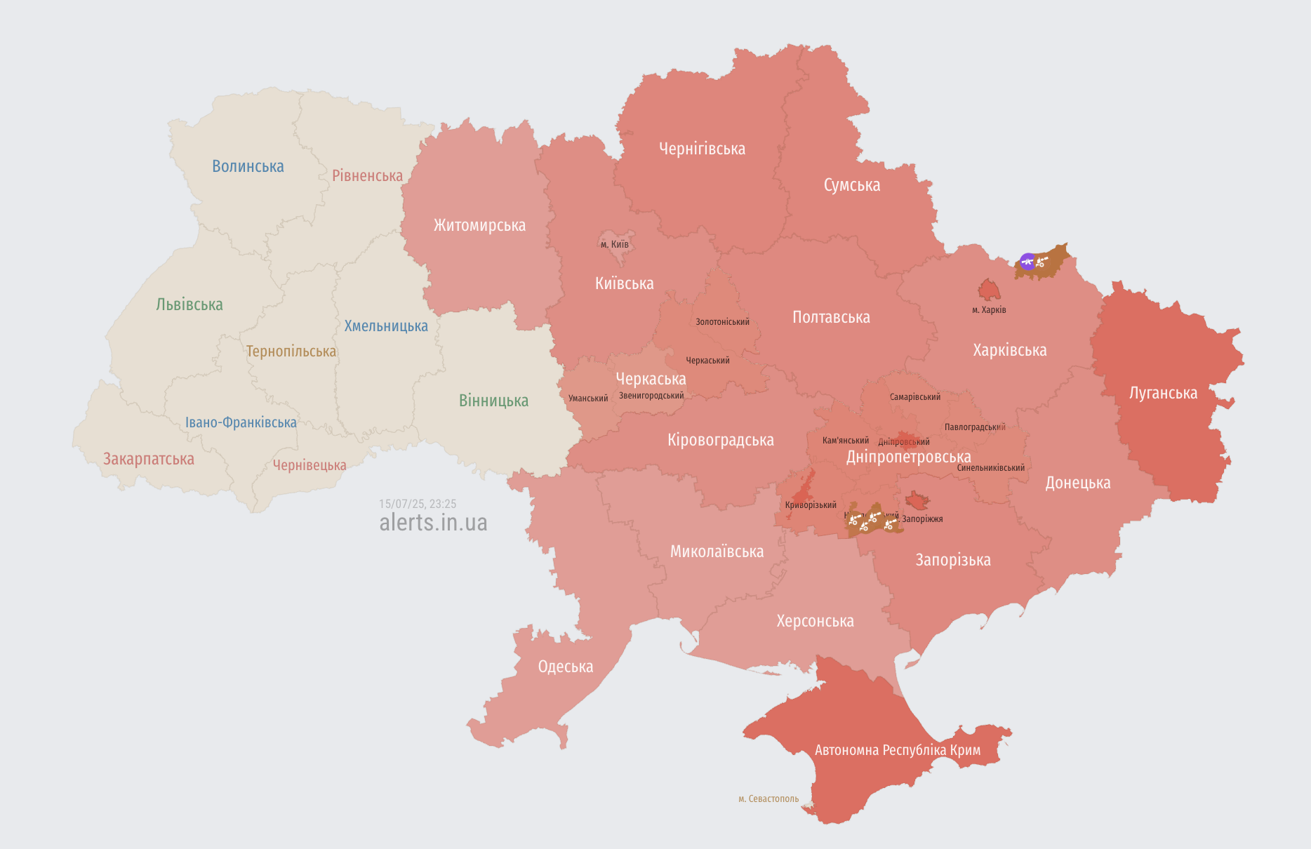 Після двох ночей відносного "затишшя" Росія знову масово запустила "Шахеди": куди летіли дрони. Карта
