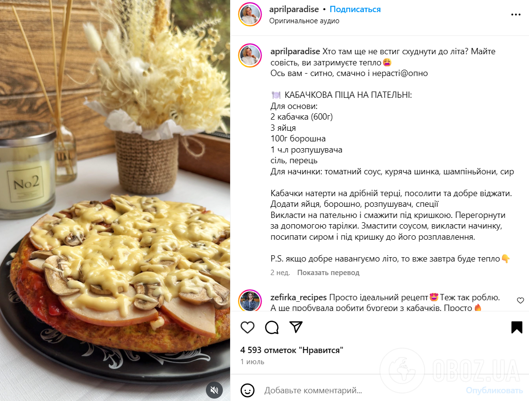 Смачна кабачкова піца на сковорідці: ділимось елементарним рецептом