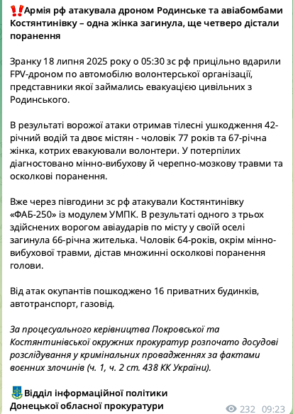 Оккупанты ударили по авто волонтеров и жилому сектору в Донецкой области: погибла женщина, четыре человека ранены. Фото