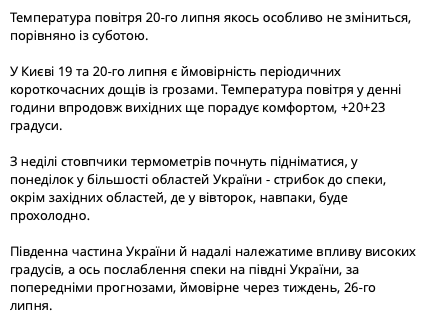 Чи спаде спека в Україні після дощів на вихідних: синоптикиня попередила про "сюрпризи". Карта
