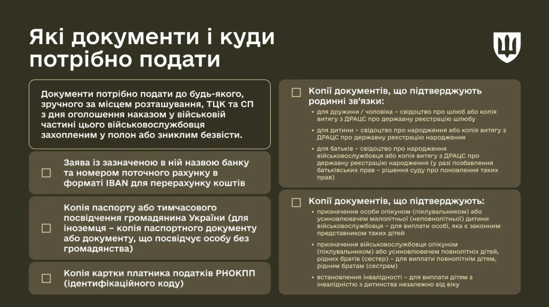 Выплаты воинам в плену и пропавшим без вести: кто может получить