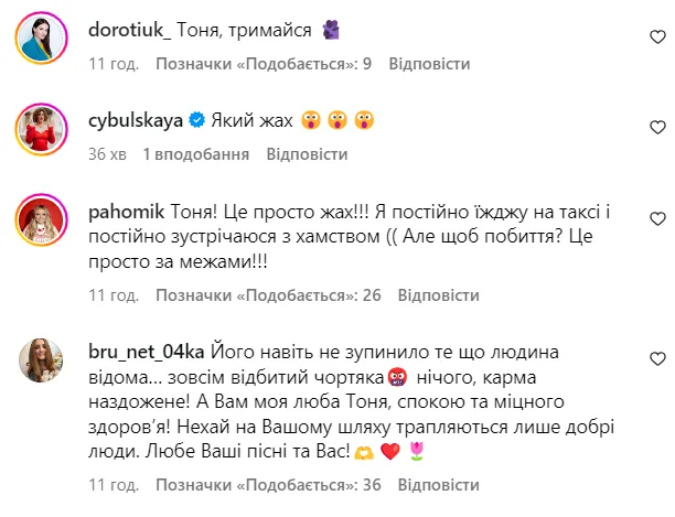 "Вийшов з авто і вдарив у голову". Поліція затримала водія Bolt, якого Тоня Матвієнко звинуватила у побитті