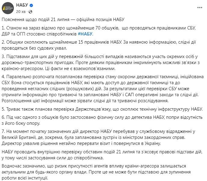 Обшуки в НАБУ