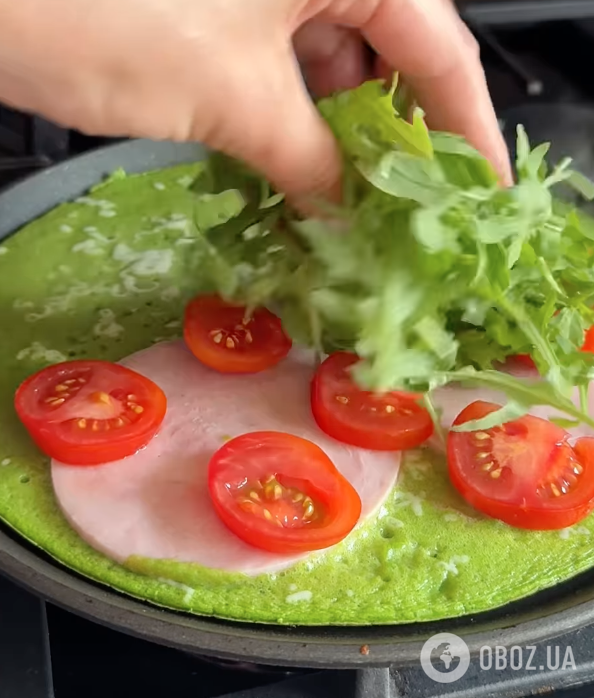 Вкусный шпинатный омлет