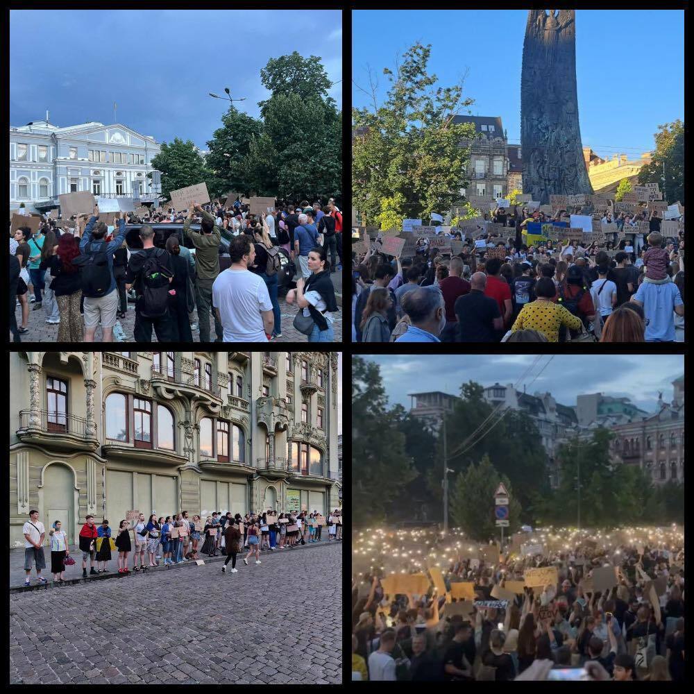 Требовали вето президента: во многих городах Украины люди вышли на акцию против законопроекта о НАБУ и САП. Фото и видео