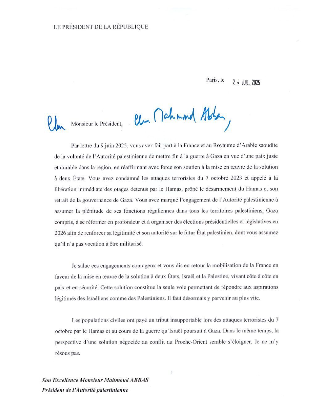 Макрон заявив, що Франція офіційно визнає державу Палестина: США назвали рішення "ляпасом" жертвам подій 7 жовтня