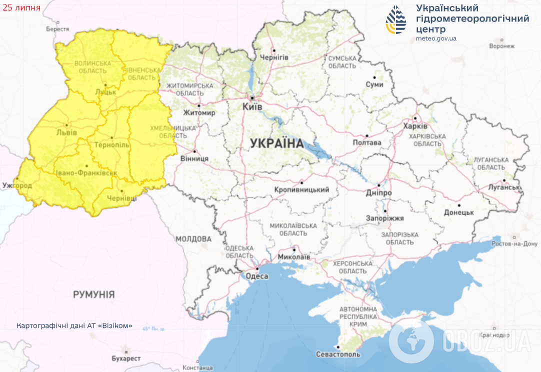 Переменная облачность и грозы: каких "сюрпризов" ждать от погоды 25 июля. Карта