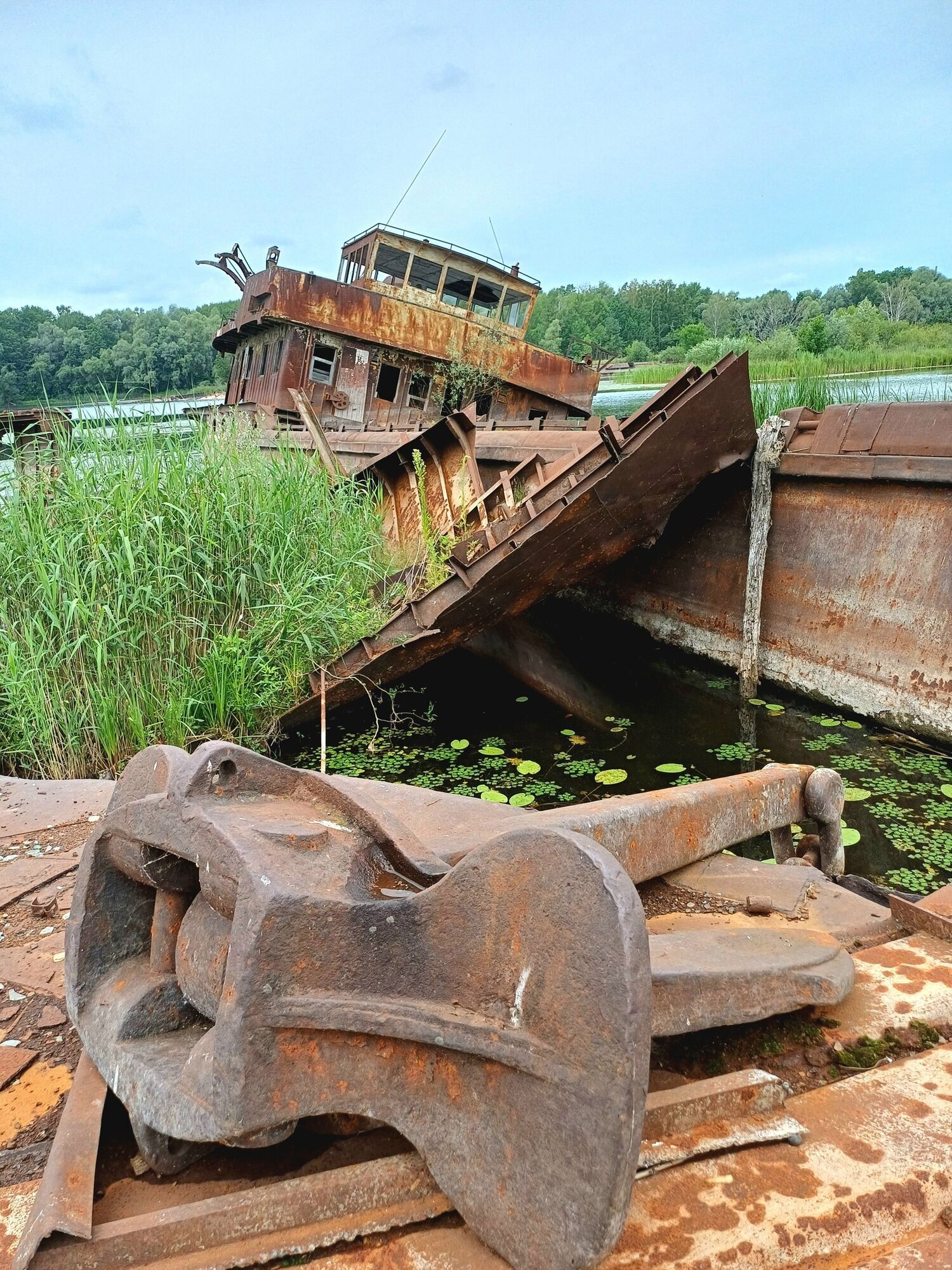 Забытая гавань речного флота: как сегодня выглядит кладбище судов в Чернобыльской зоне. Фото