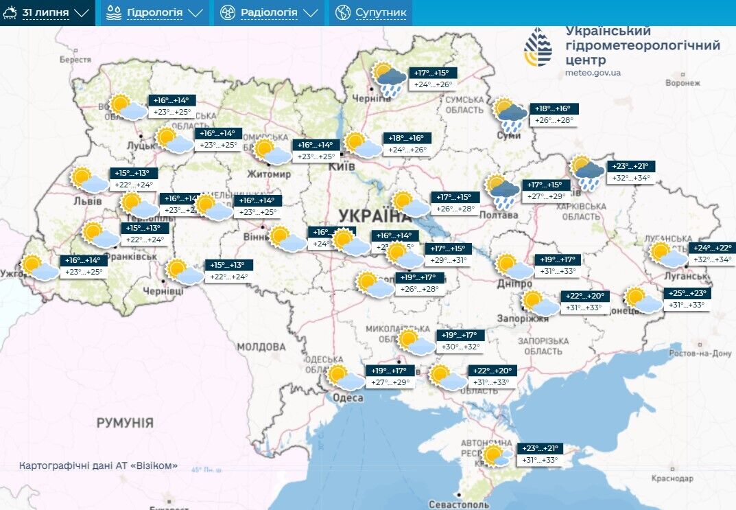 Погода Украины