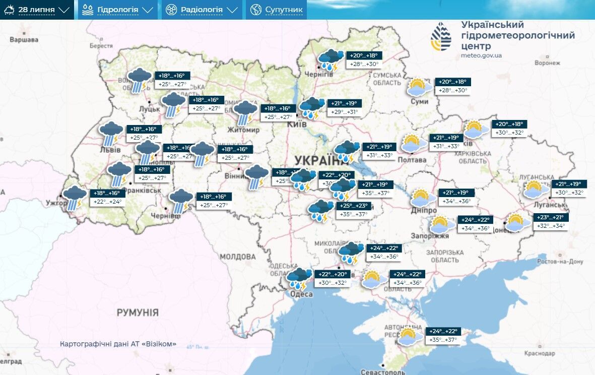 Погода Украины