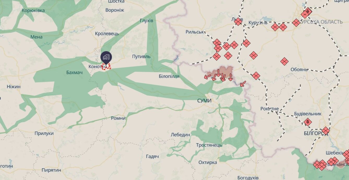 Окупанти атакували Конотоп на Сумщині: знищено обʼєкт інфраструктури