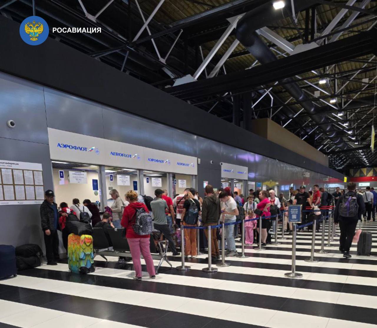 У Росії другий день поспіль транспортний колапс: скасовані сотні рейсів, у аеропортах великі черги. Фото й відео