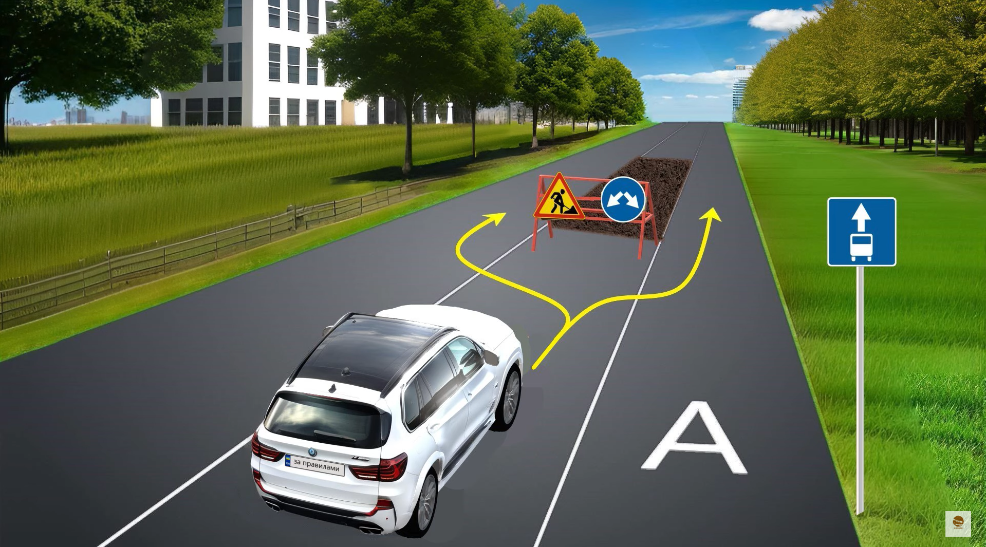 С какой стороны можно объехать препятствие? Тест на знание ПДД