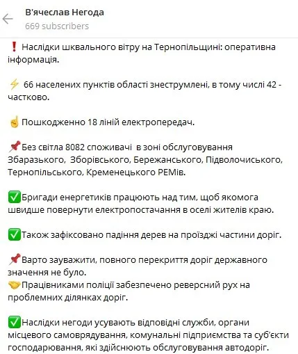 Стихия навредила жителям Тернопольщины