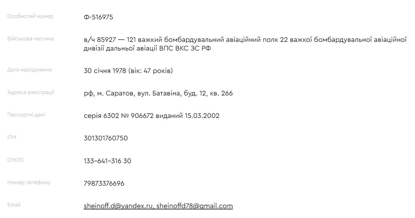 Майор Денис Шейнов