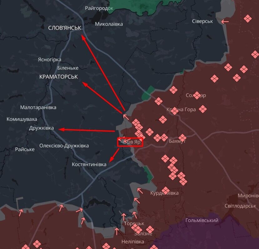 Часів Яр карта