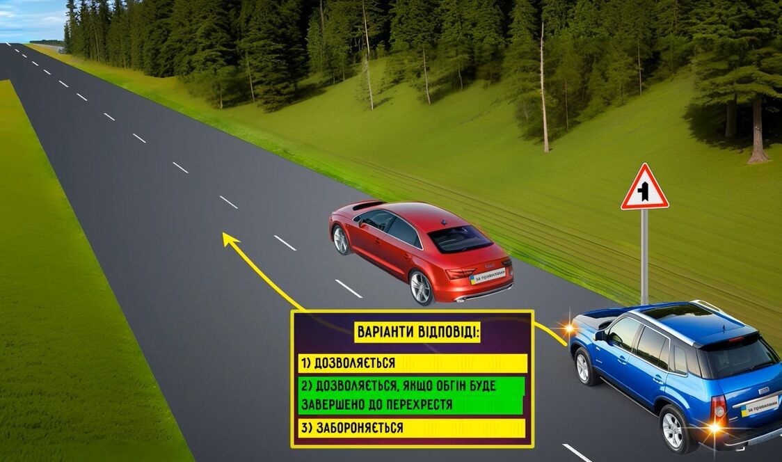 Чи можна виконати обгін? Тести на знання ПДР