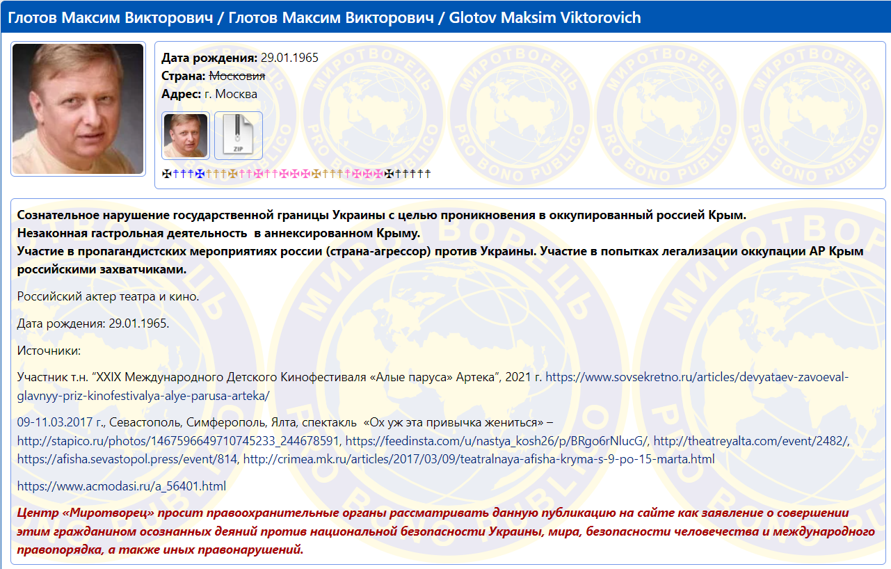 Українського актора-зрадника Максима Глотова знайшли мертвим у Москві: останні роки він провів у забутті
