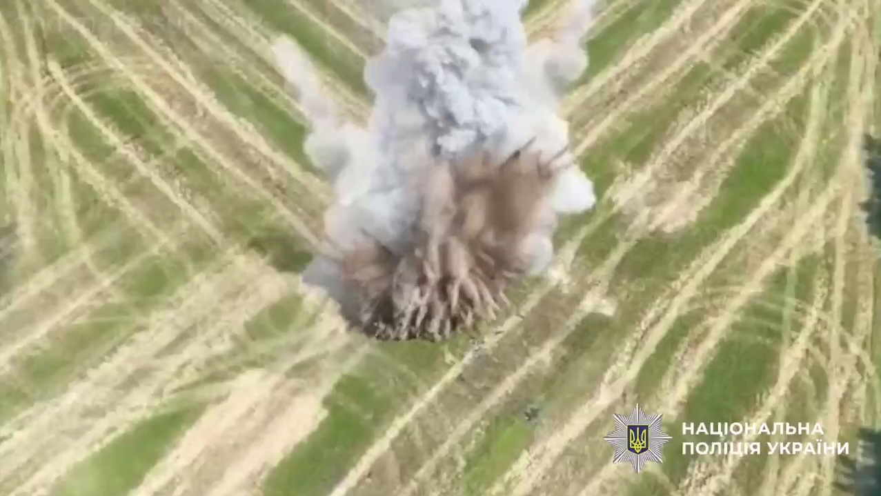 На Киевщине полицейские уничтожили боевую часть российского "Шахеда". Видео