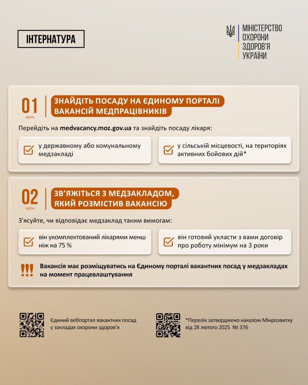 Треба обрати медзаклад та зв'язатися з ним