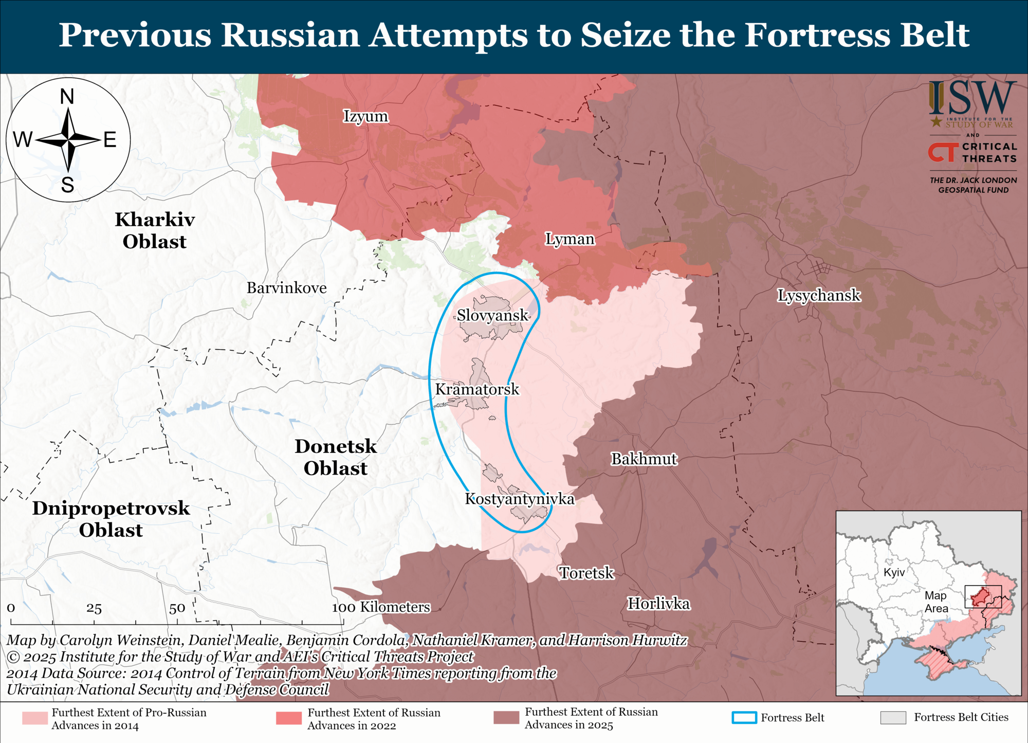 Крепостной пояс из четырех крупных городов: в ISW проанализировали, как повлияет на фронт потеря Украиной всей Донетчины
