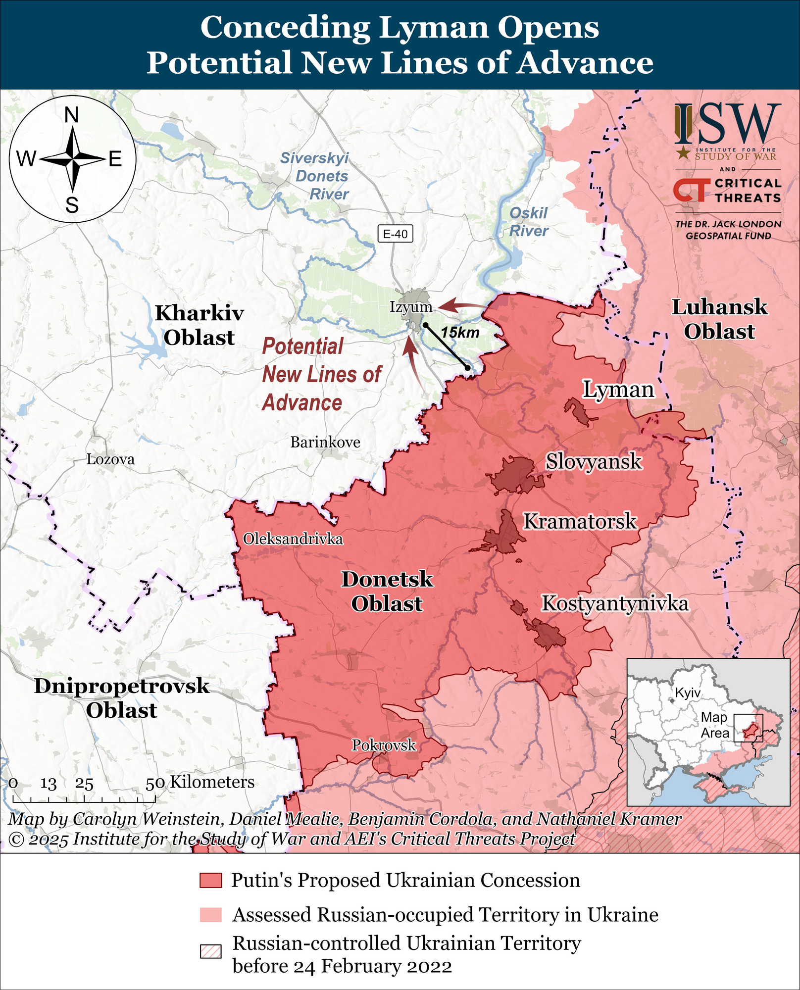 Крепостной пояс из четырех крупных городов: в ISW проанализировали, как повлияет на фронт потеря Украиной всей Донетчины