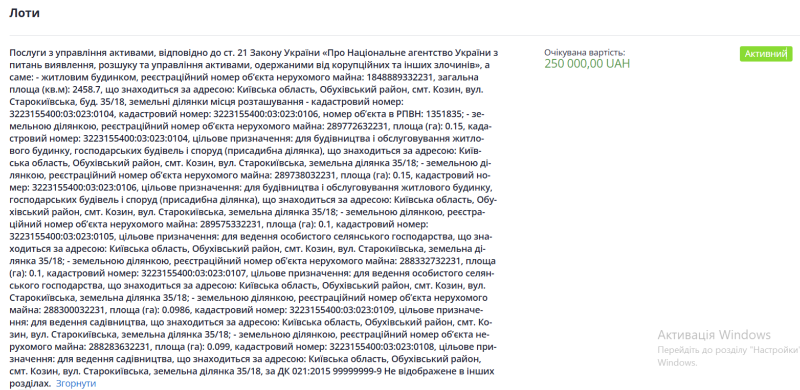 Елітні активи Павла Фукса на Prozorro