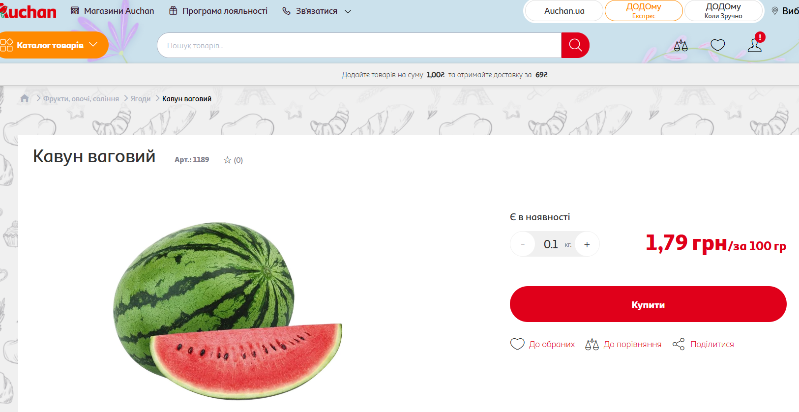 Ціни в Ашані