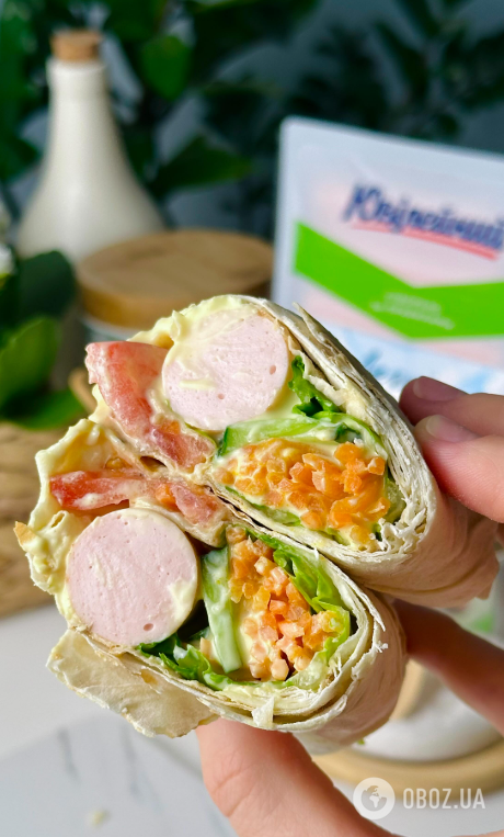Вкусная домашняя шаурма на обед: для начинки используйте обычные сосиски