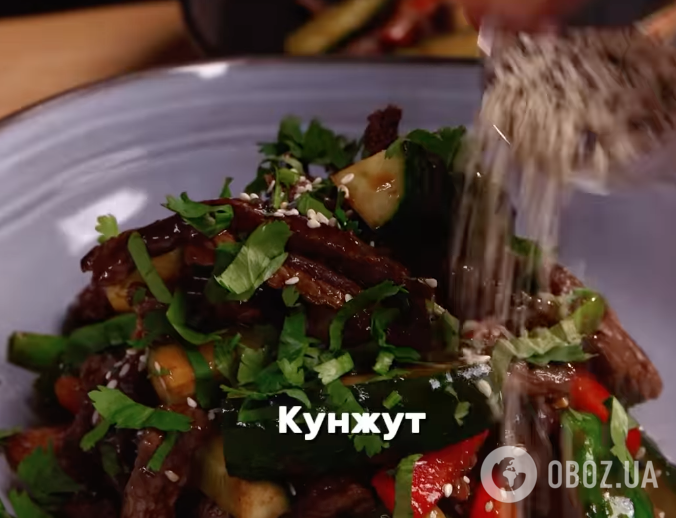 Овощной салат с мясом