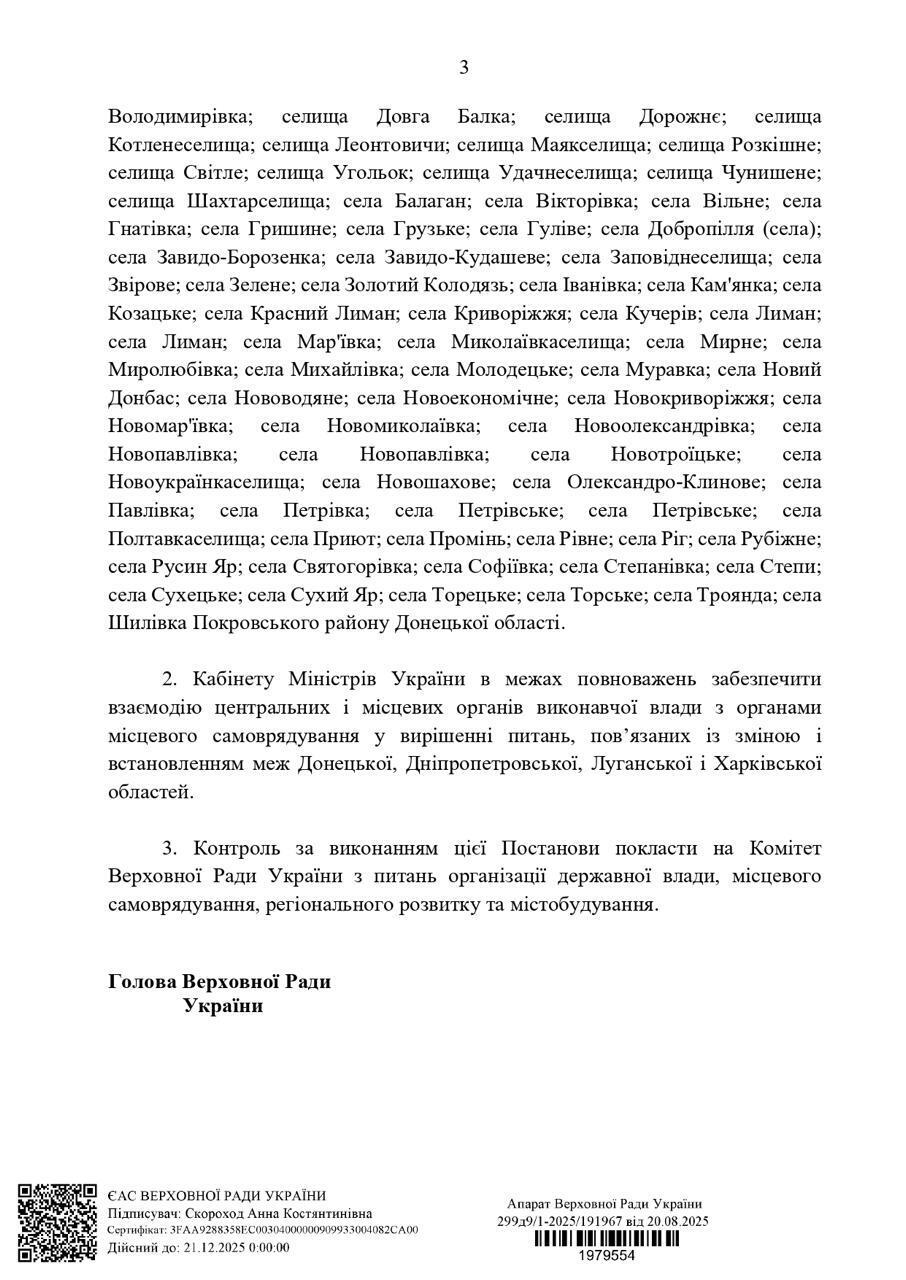 У Раді пропонують змінити адмінкордони Харківської, Донецької, Дніпропетровської та Луганської областей: про що йдеться