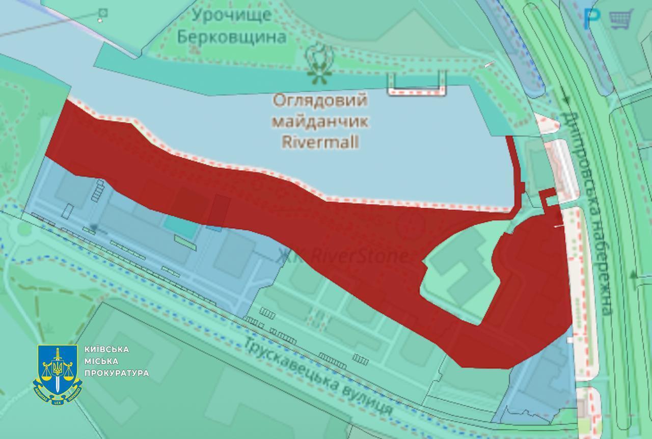 Комунальники знесли стіну на набережній Дніпра біля елітного ЖК в Києві попри присутність "тітушок". Фото