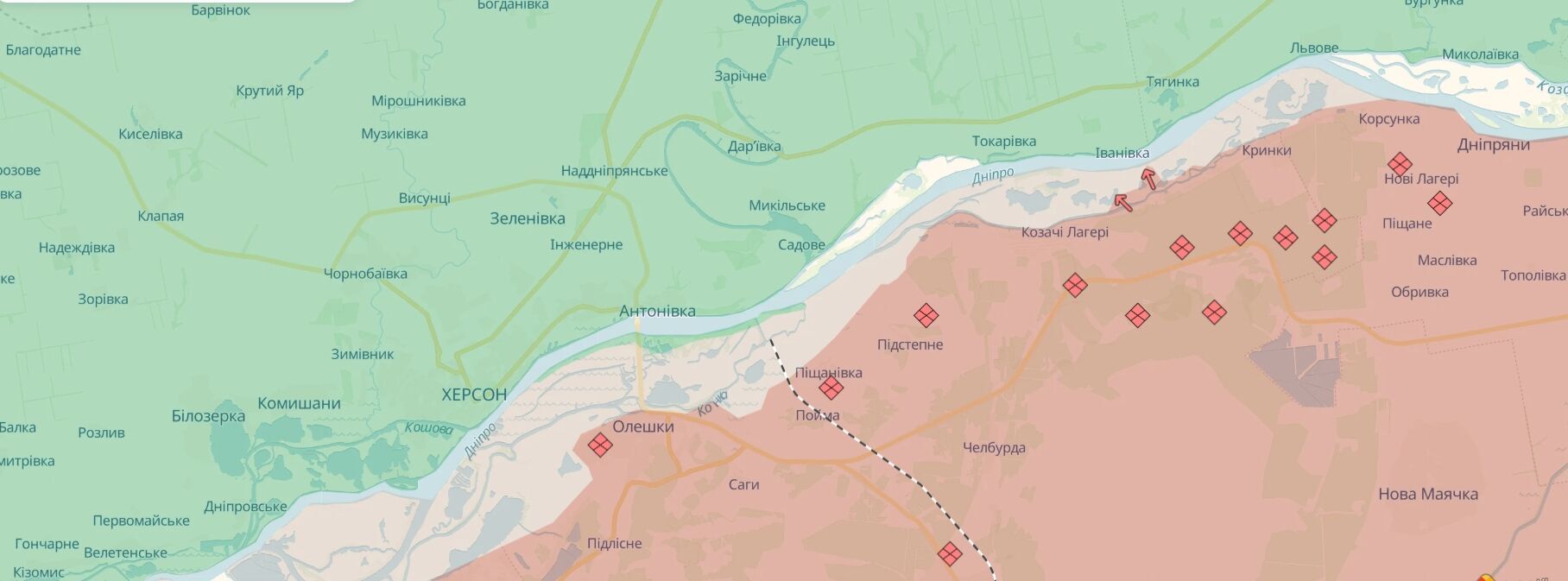 Армия РФ безуспешно пытается закрепиться на островах на Днепре для возможного наступления, – Братчук