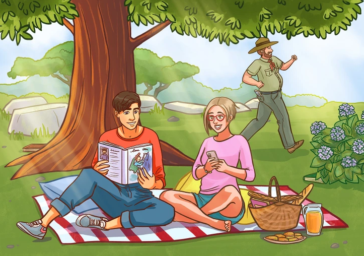 Найдите спрятанные книжки на рисунке: головоломка