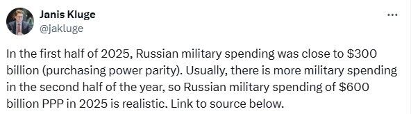 В 2025 году сумма расходов РФ на войну может вырасти до $600 млрд