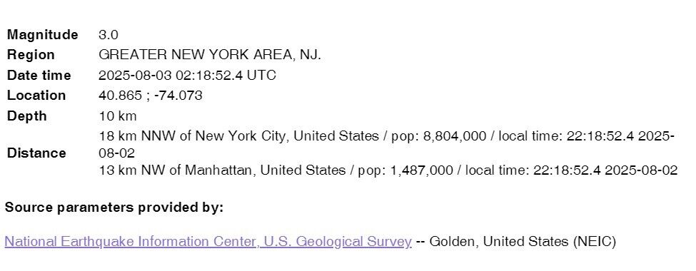 Землетрус у Нью-Йорку