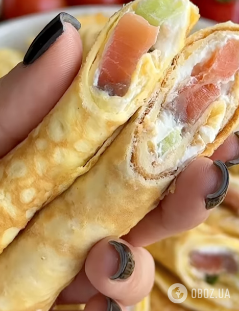 Вкусные блины с рыбой