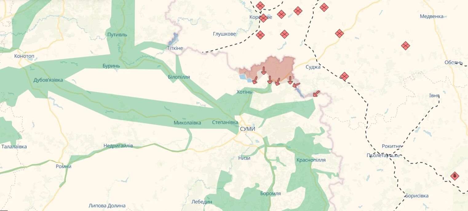 Маскування не допомогло: на Сумщині прикордонники знищили ворожий БТР і гармату Д-30. Відео
