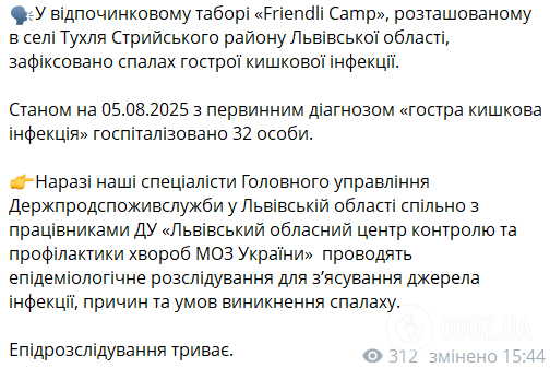 На Львівщині у відпочинковому таборі масово отруїлися діти: що відомо про їхній стан
