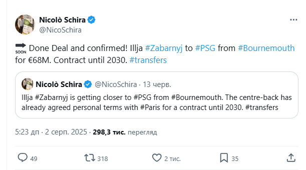 "Динамо" поставило крапку щодо трансферу футболіста збірної України за 60 млн євро