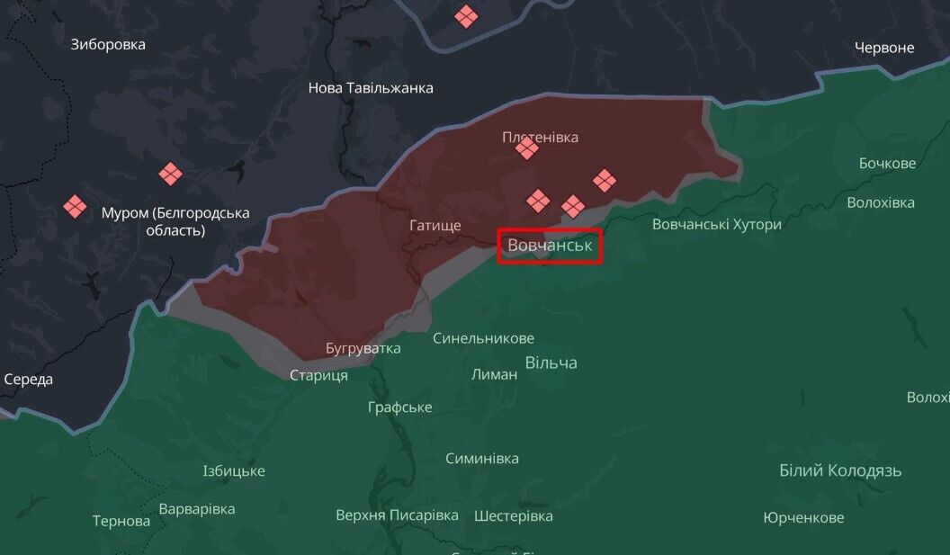 Волчанск линия фронта