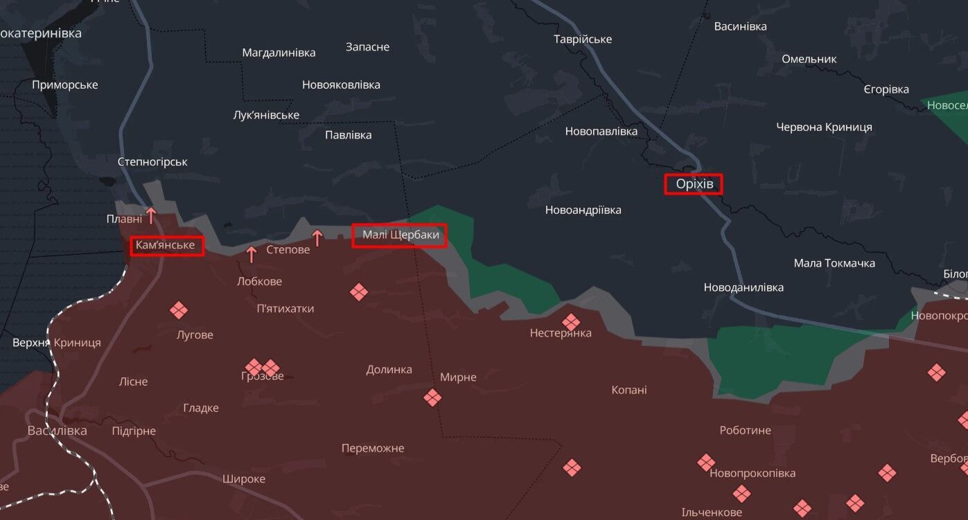 Кам'янське карта боїв