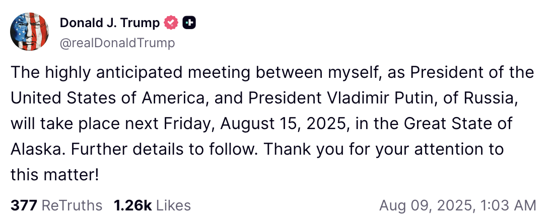 Трамп объявил, где и когда встретится с Путиным: в Кремле подтвердили