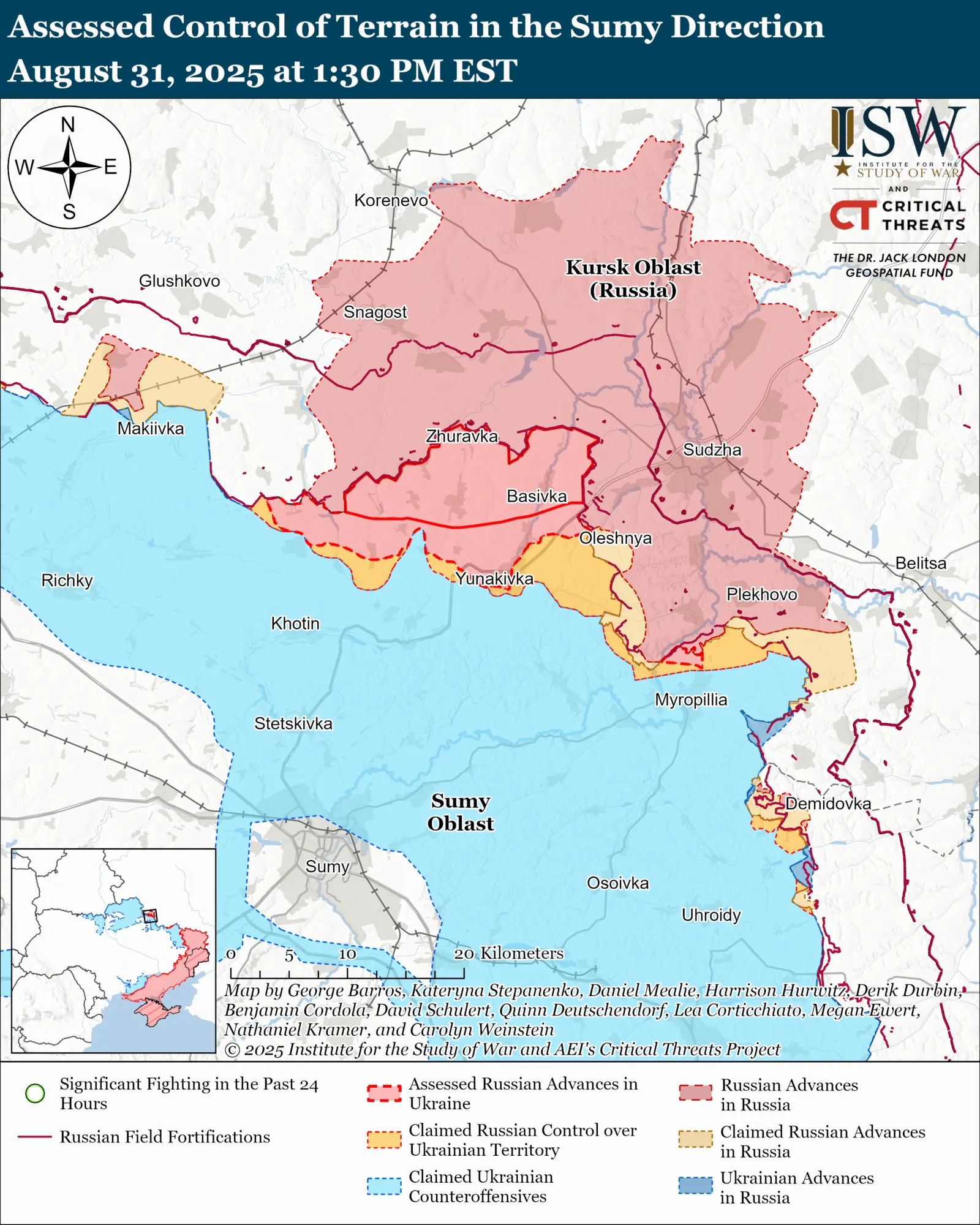 Армія РФ наступає по всіх напрямках фронту, але просування не має – ISW