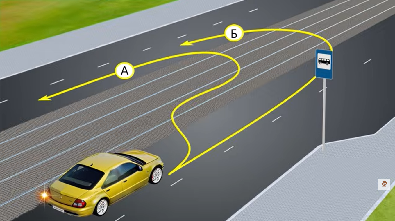Какая траектория разворота разрешена? Задание по ПДД