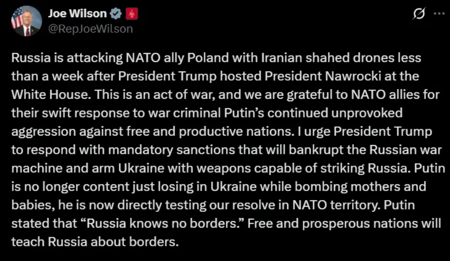 "Путін не зупиниться, якщо ми його не зупинимо": як в Європі та США відреагували на вторгнення російських дронів у Польщу