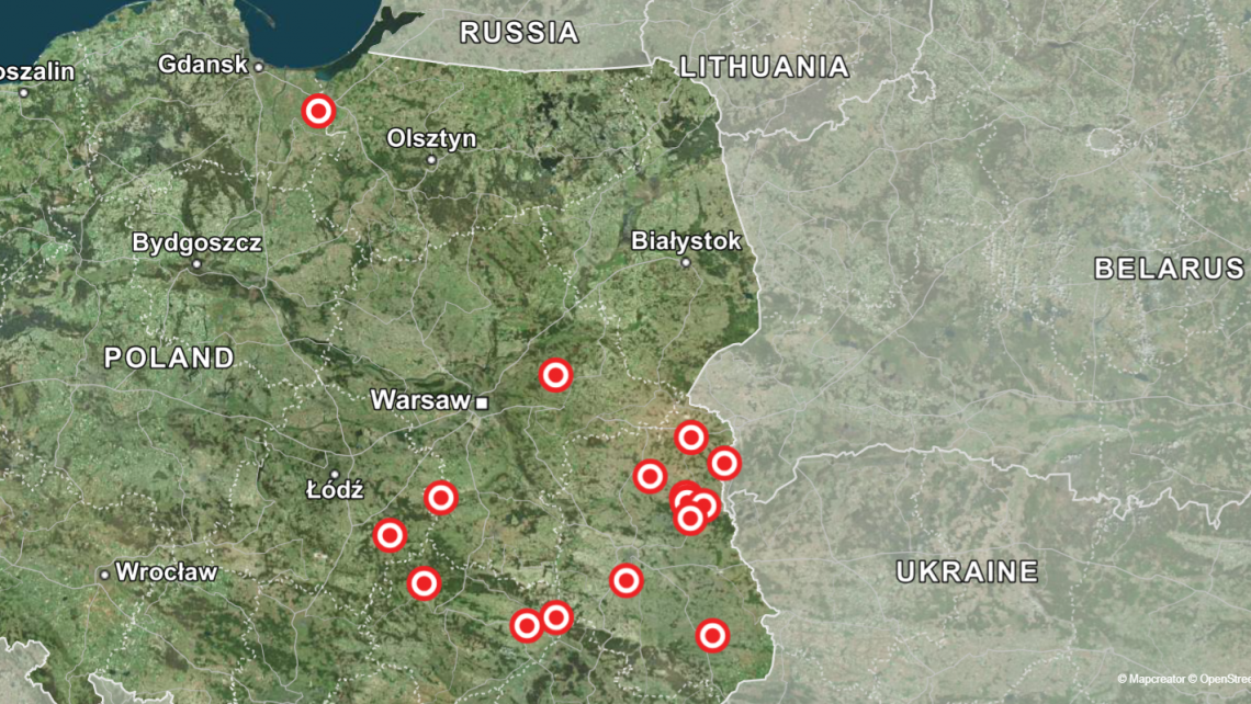 У Польщі виявили уламки вже 16 російських безпілотників і однієї ракети. Карта