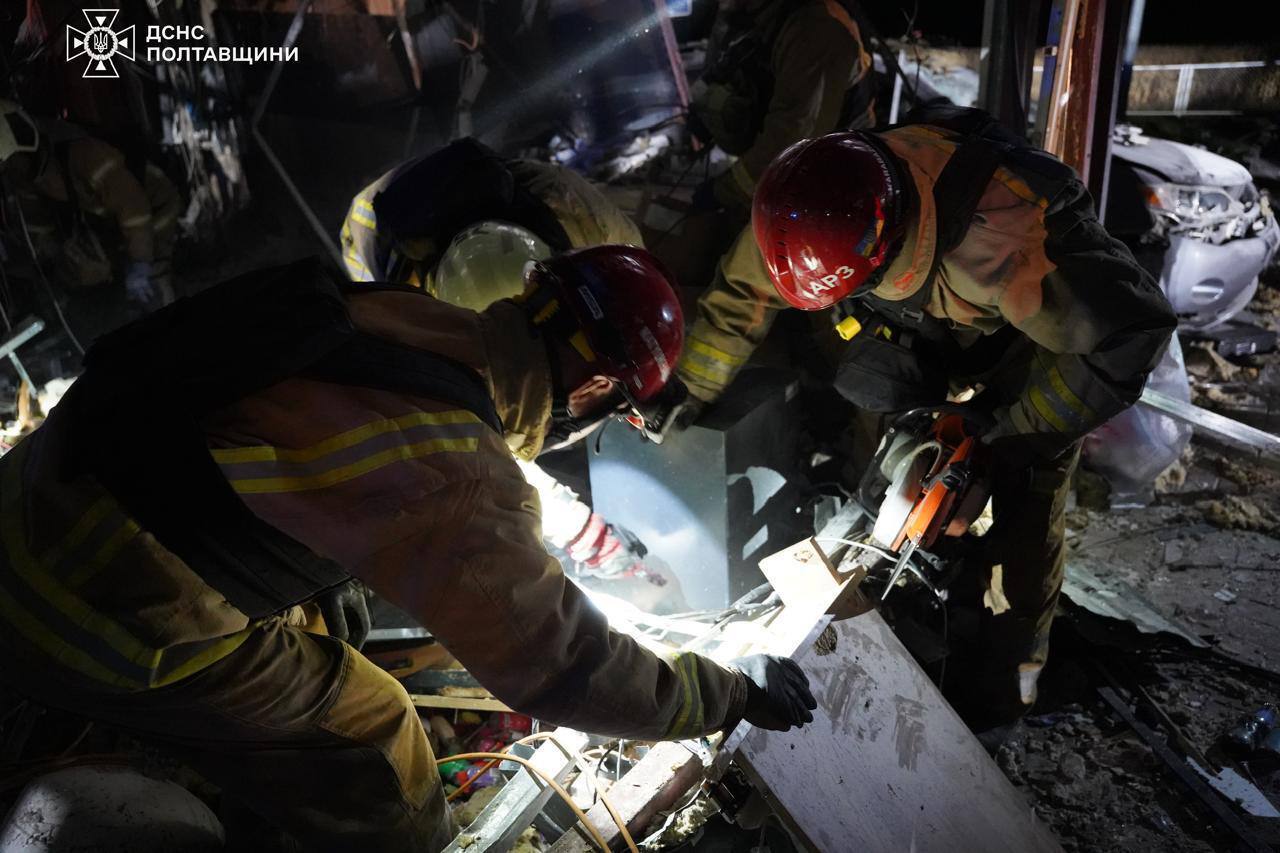 Россияне атаковали дроном топливозаправочную станцию и железную дорогу на Полтавщине: возникли пожары, пострадали люди. Фото