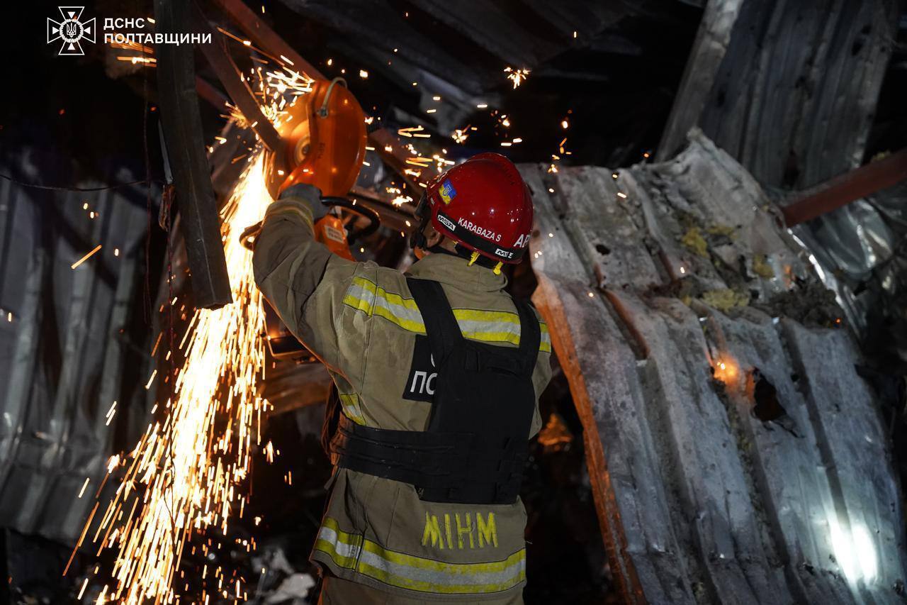 Россияне атаковали дроном топливозаправочную станцию и железную дорогу на Полтавщине: возникли пожары, пострадали люди. Фото